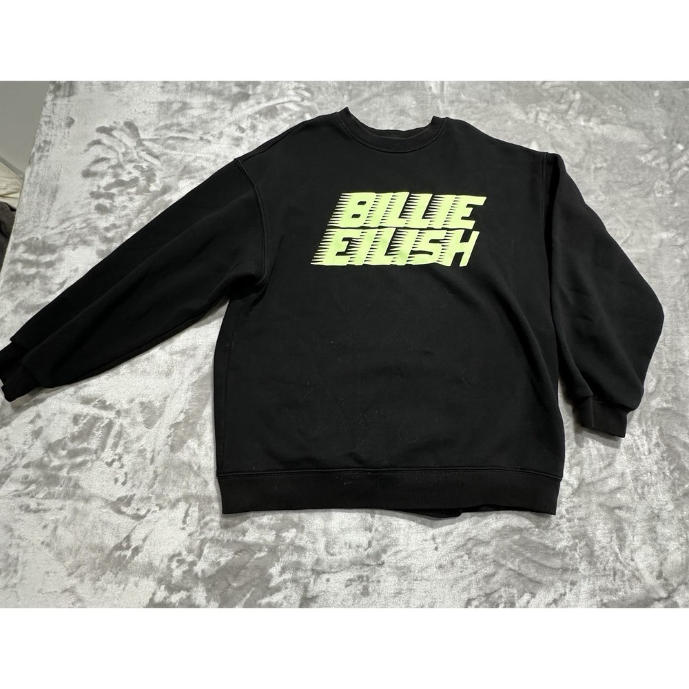 Billie Eilish Long Sleeve Sweater Black Green Women Size XS Concert Music EUC
